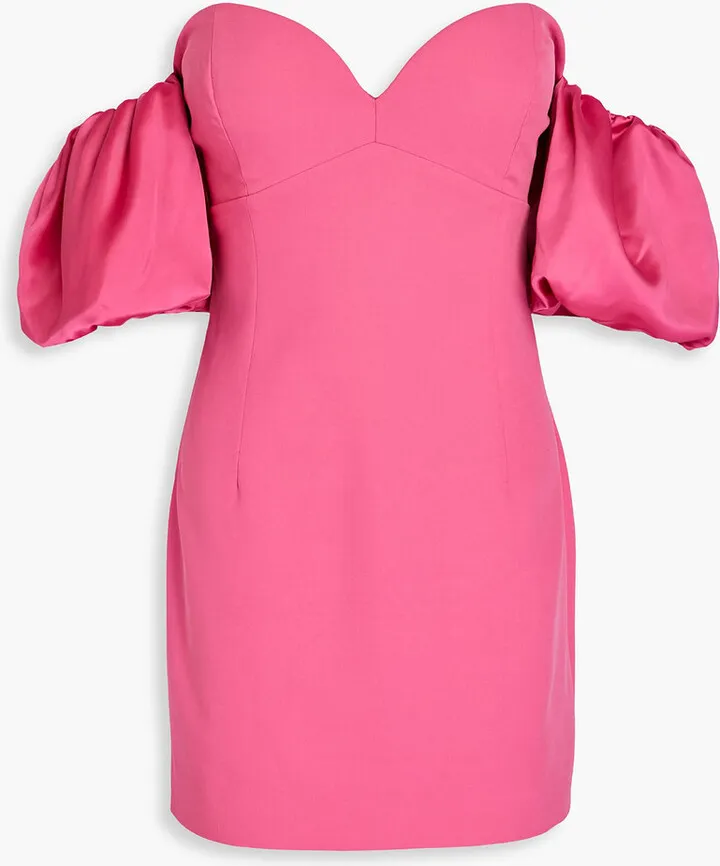 Andrea off-the-shoulder faille mini dress