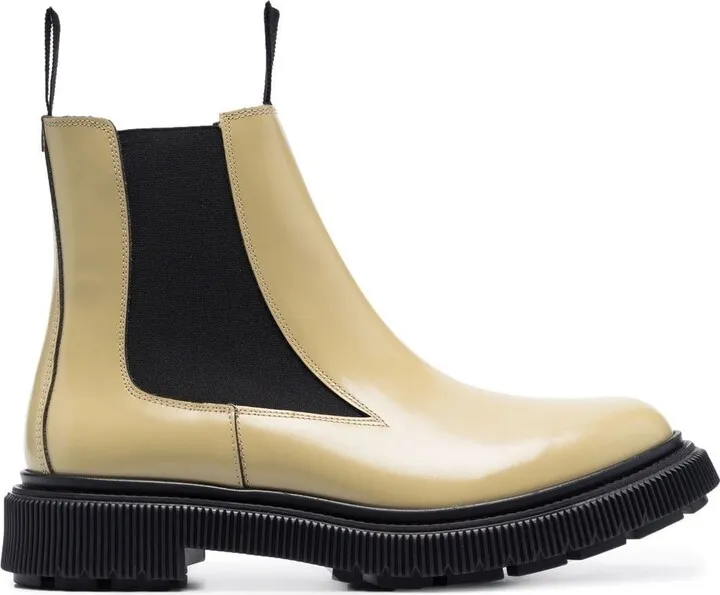 two-tone leather Chelsea boots