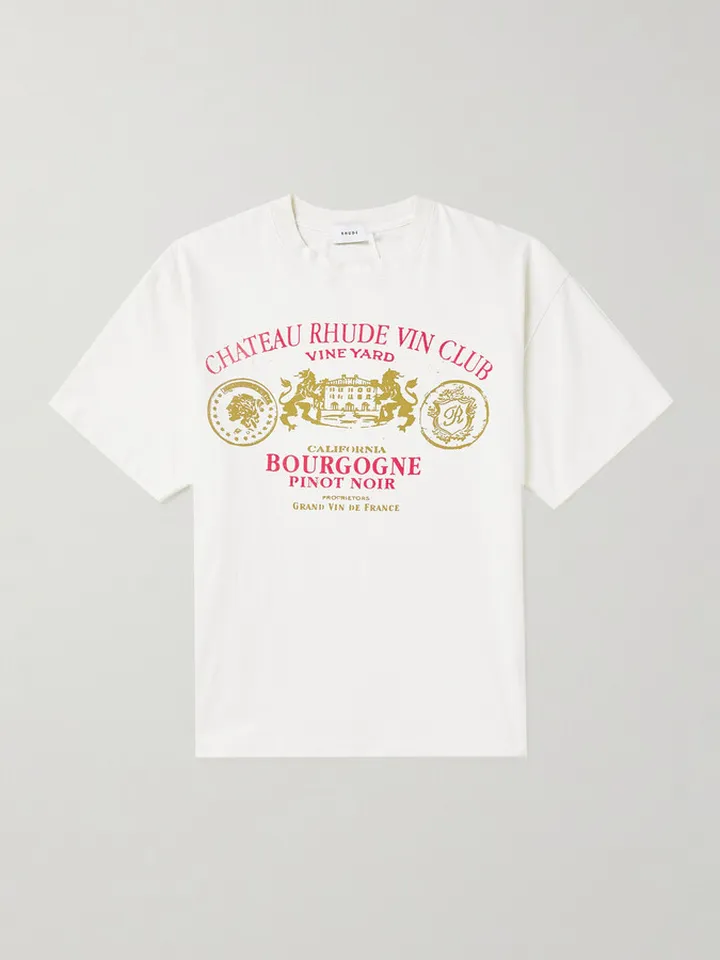 Wine Club Printed Cotton-Jersey T-Shirt