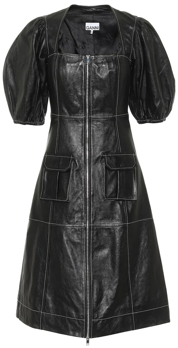 Leather midi dress