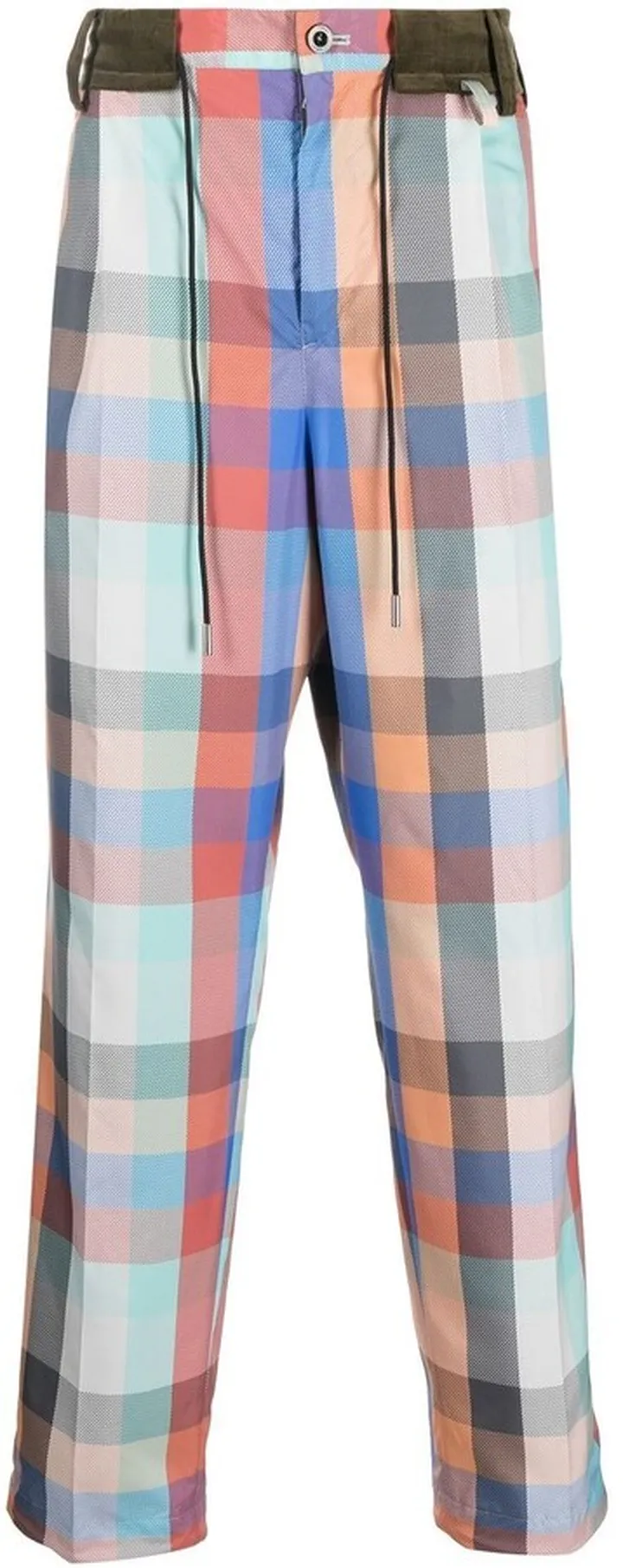 Checked Straight-Leg Trousers