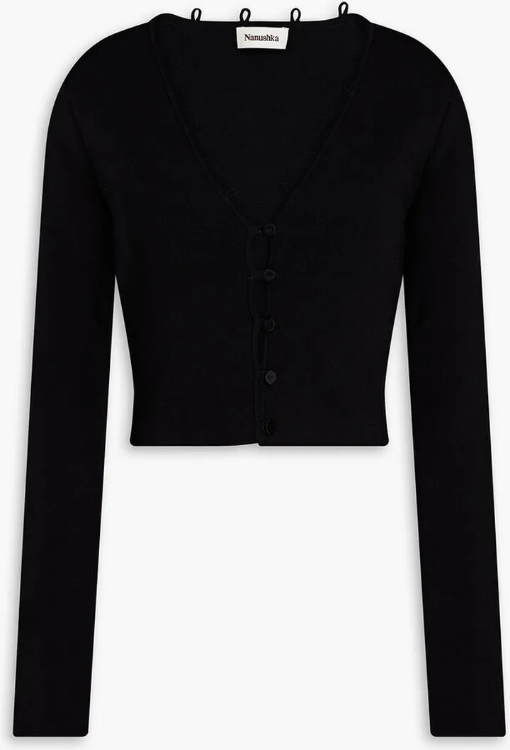 Danique cropped stretch-knit cardigan
