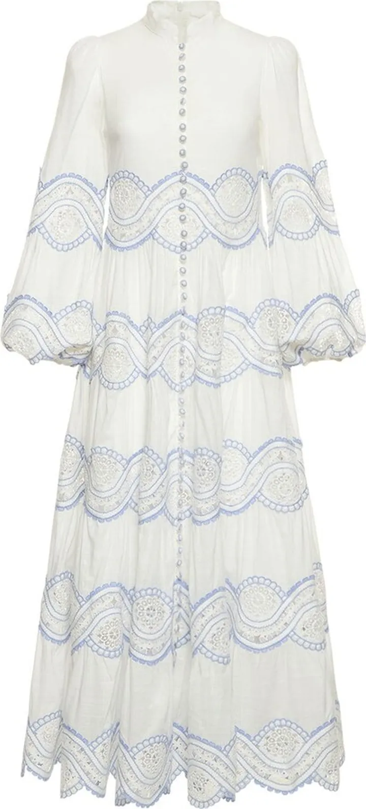 Cira tiered printed linen midi dress