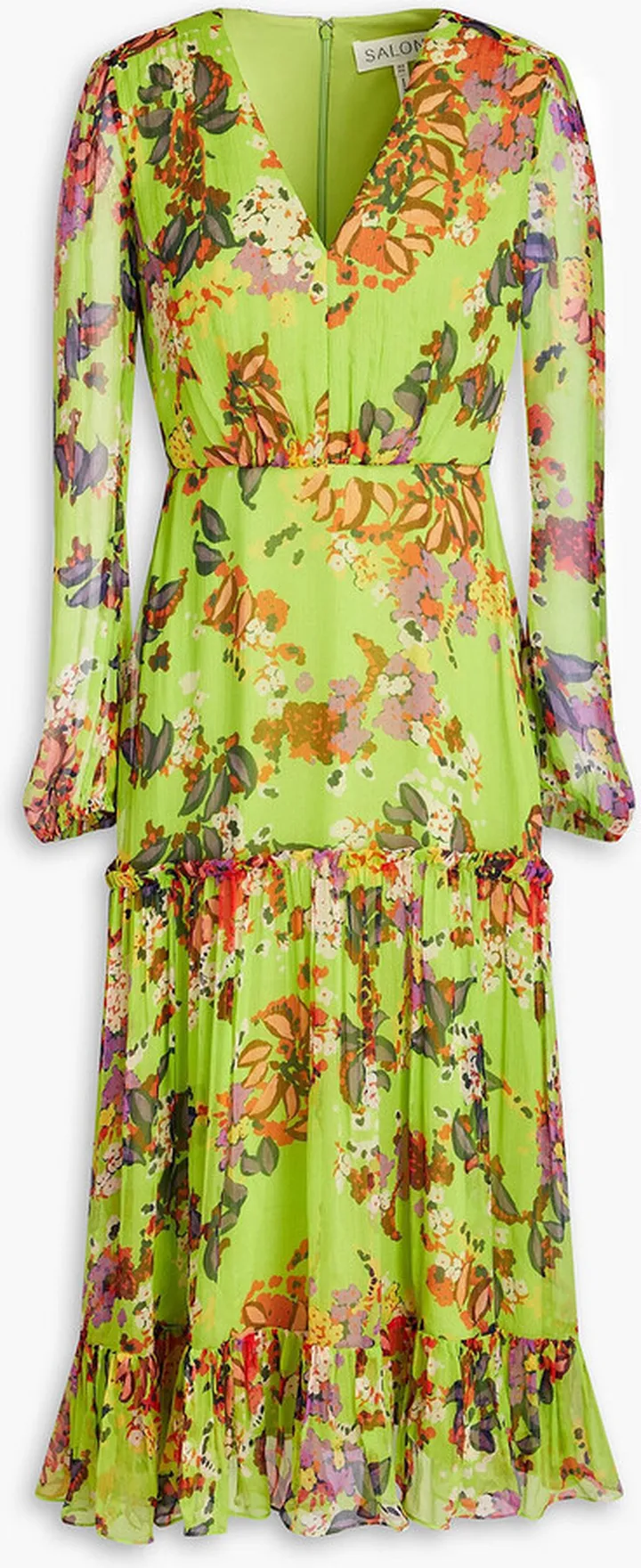 Devon floral-print silk-crepon midi dress