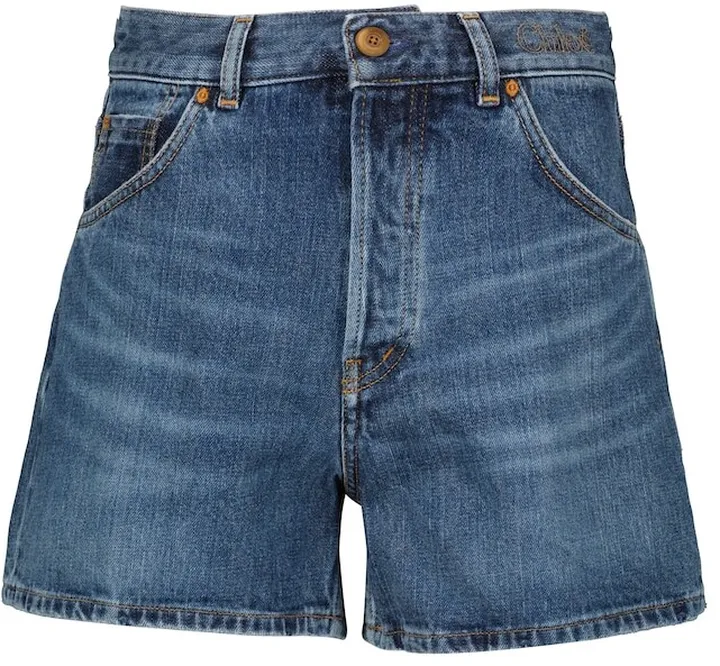 High-rise denim shorts