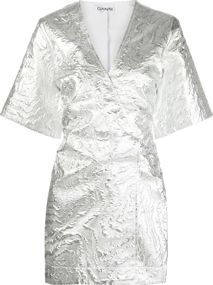 Metallic Jacquard Minidress