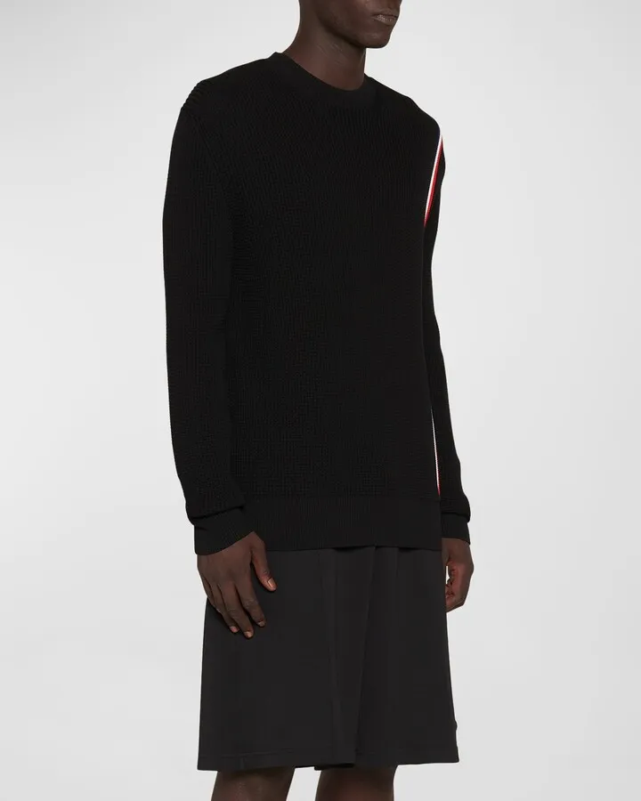 Men's Tricolor Waffle-Knit Sweater