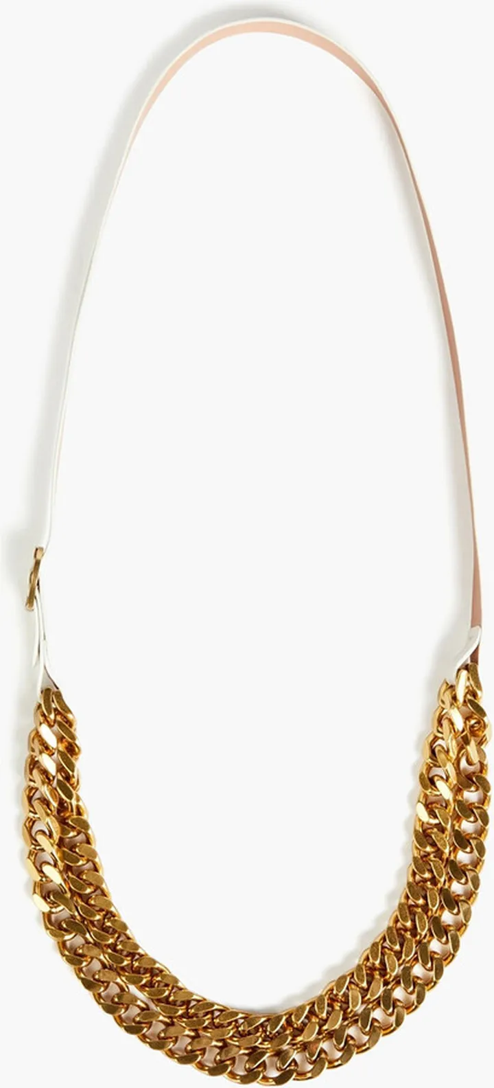 Gold-tone and leather necklace