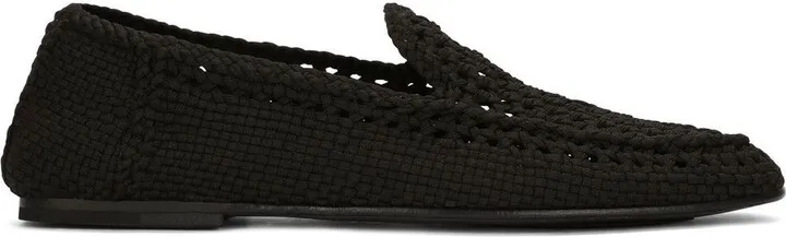 Woven Almond-Toe Loafers