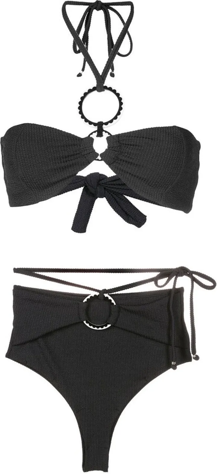 Ribbed-Detail Halterneck Bikini