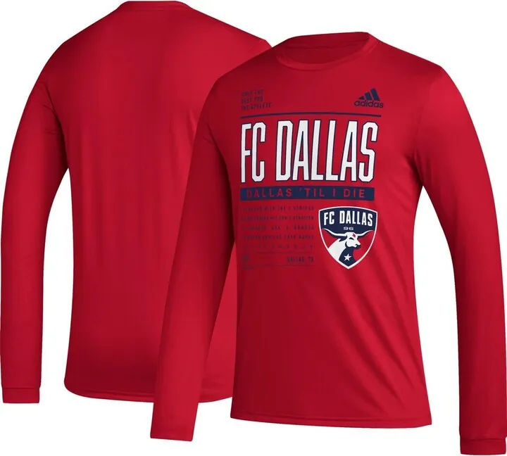 Men's adidas Red Fc Dallas Club Dna Long Sleeve T-shirt