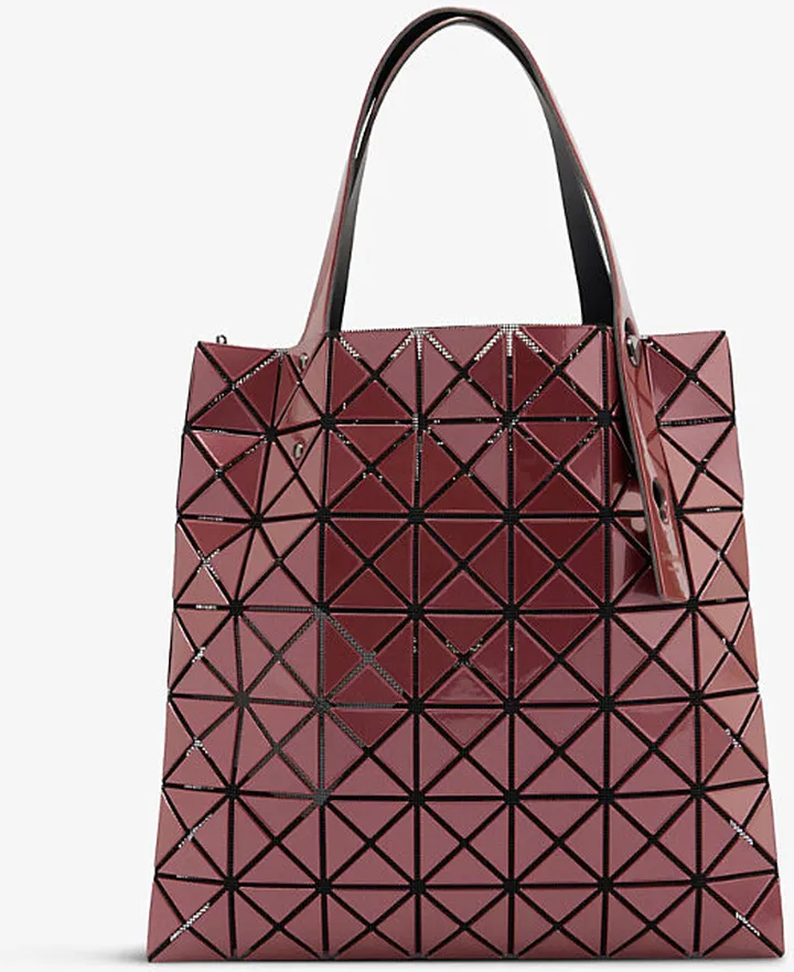 Womens Garnet X Dark Beige Prism Geometric-panel Pvc Tote bag