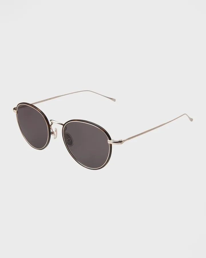 Jefferson Ace Round Metal & Acetate Sunglasses