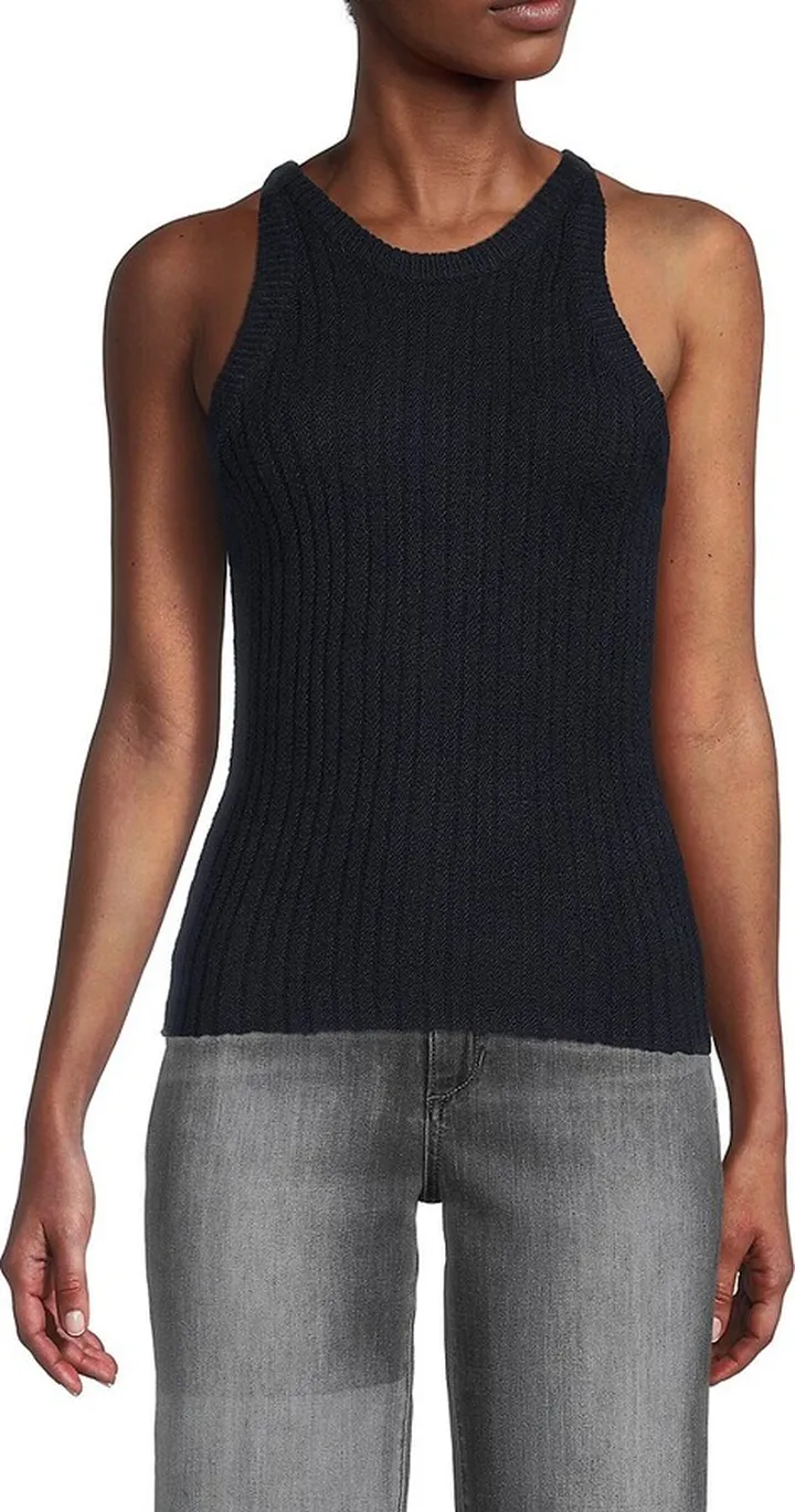 Ribbed Halterneck Tank Top