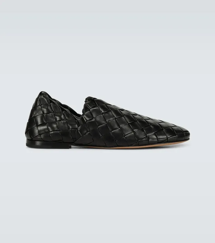 Slipper Intreccio leather loafers