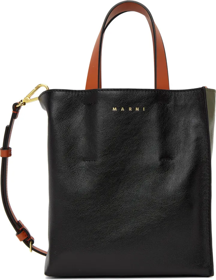Marni Black & Khaki Mini Museo Tote
