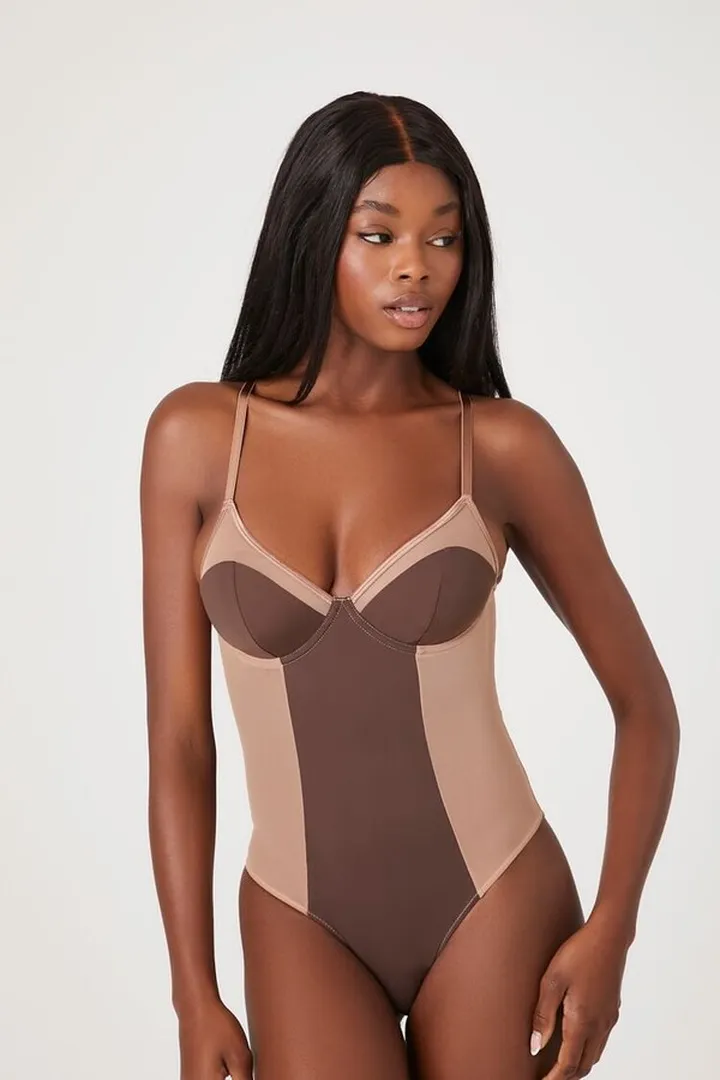 Colorblock Cutout Lingerie Bodysuit