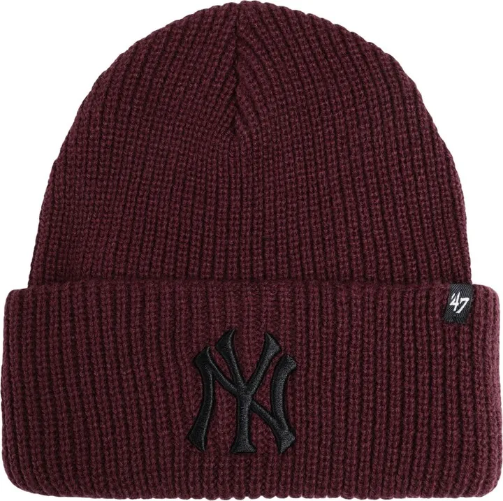 '47 Berretto Upper Cut Cuff Knit New York Yankees Hat Burgundy