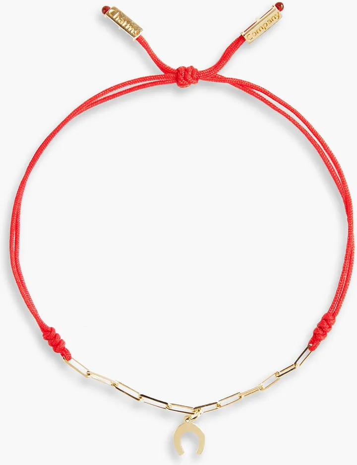 14-Karat Gold And Cord Bracelet
