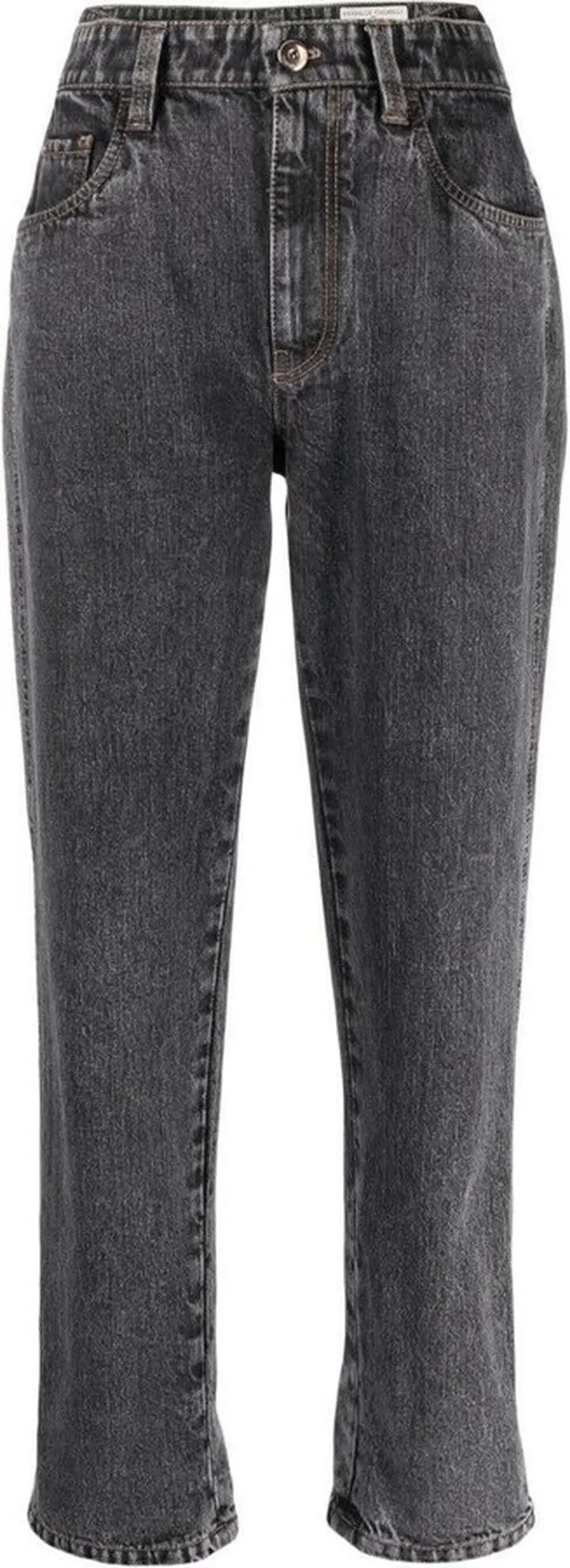 High Waisted Grey Denim Jeans Brunello Cucinelli