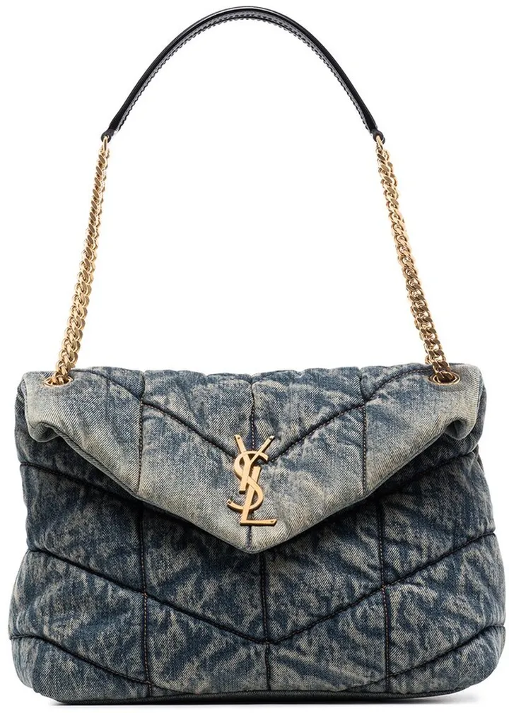 Loulou Puffer denim shoulder bag