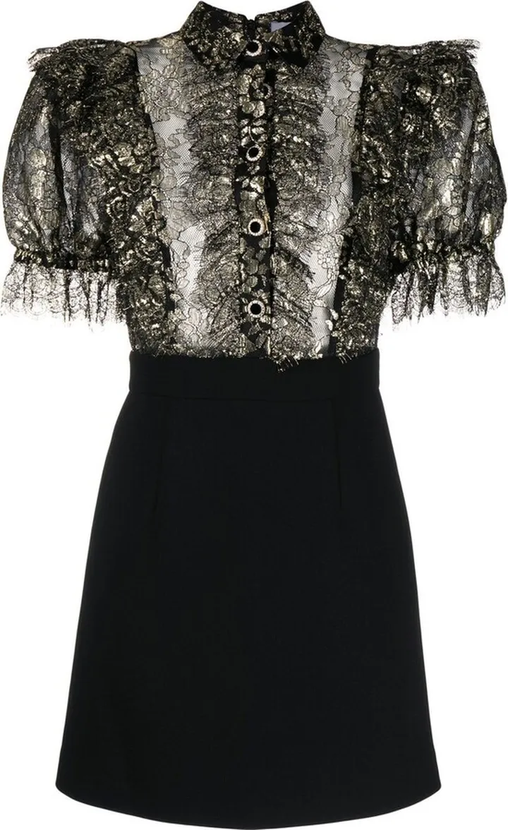 Clementine floral-jacquard mini shirtdress