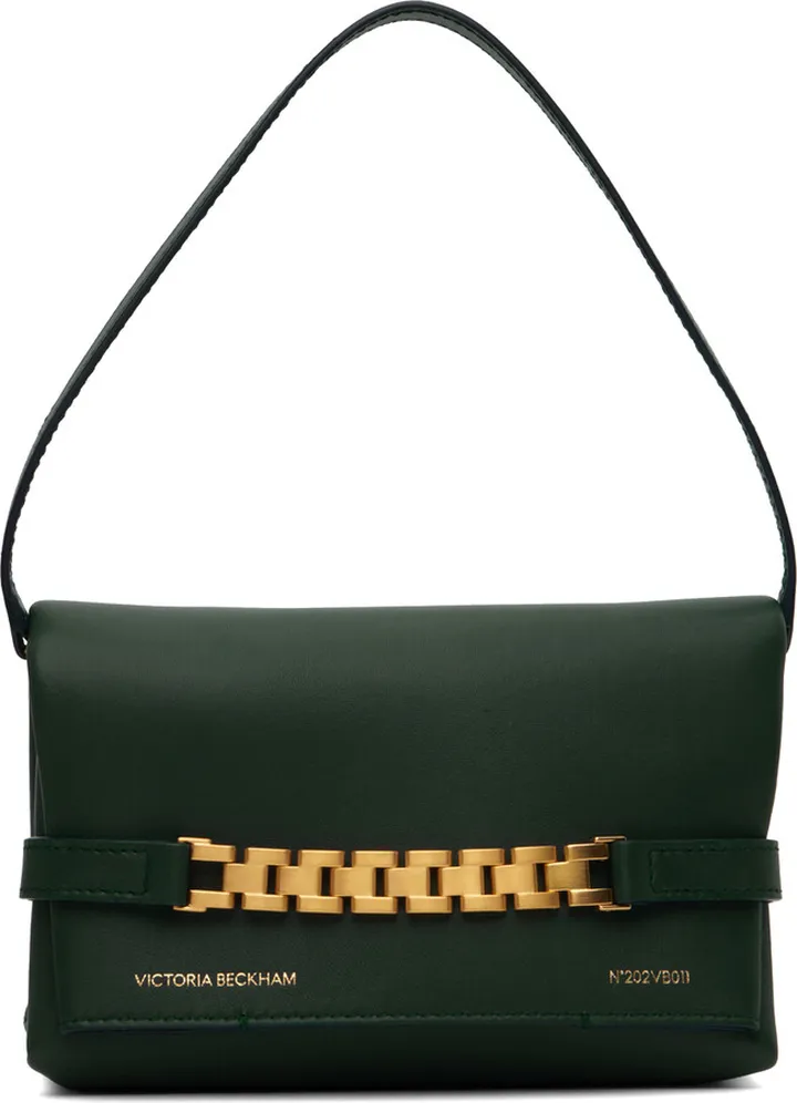 Victoria Beckham Green Mini Chain Pouch