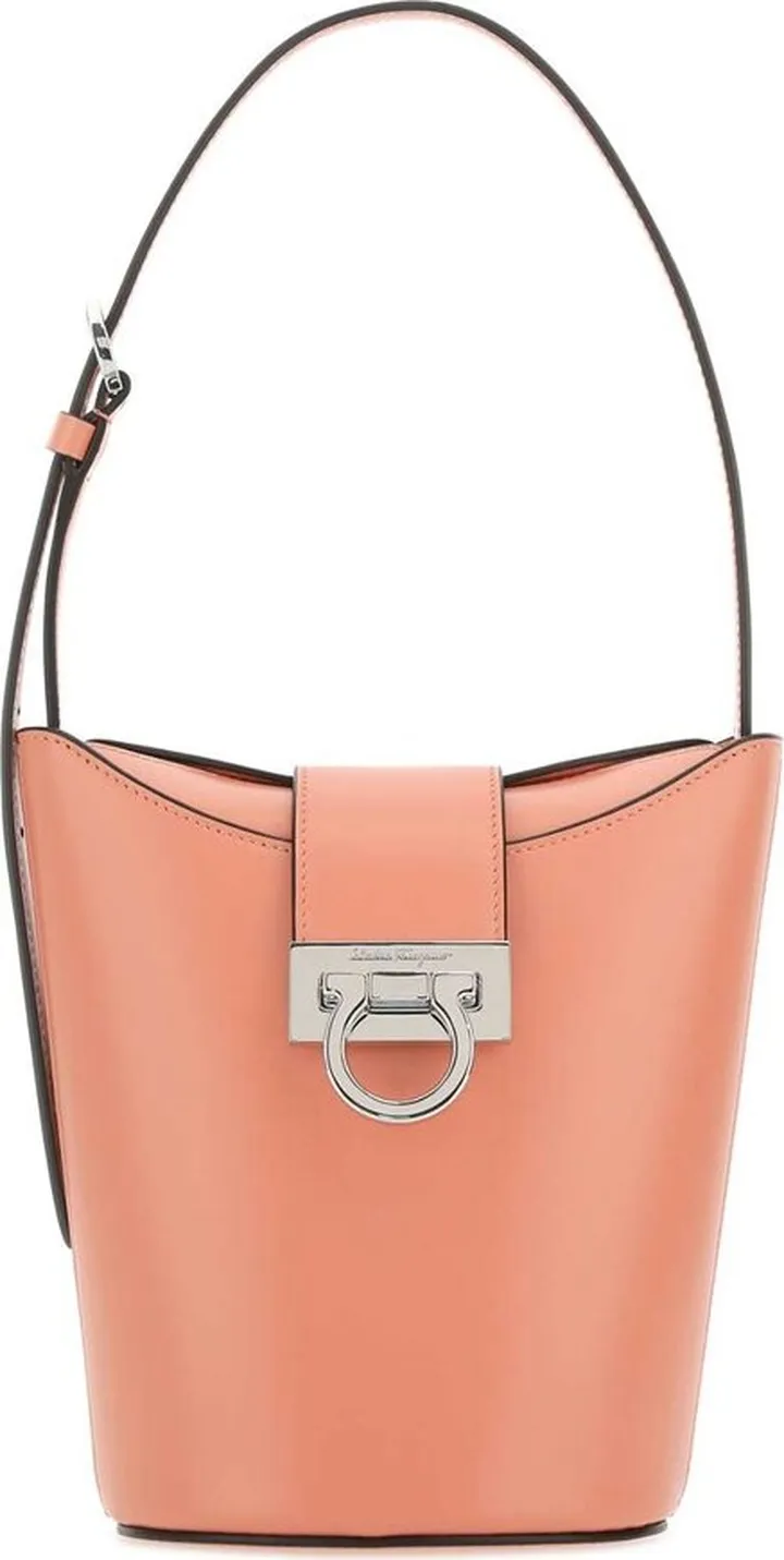 Salvatore Ferragamo Trifolio Logo Engraved Shoulder Bag