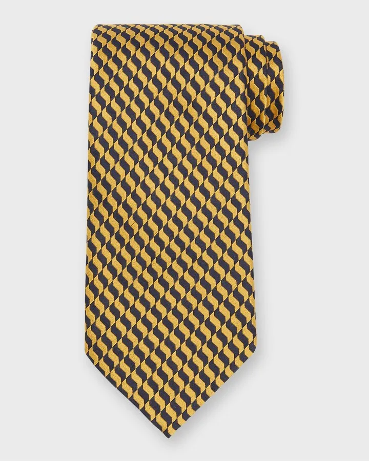 Men's Bicolor Jacquard Silk Tie