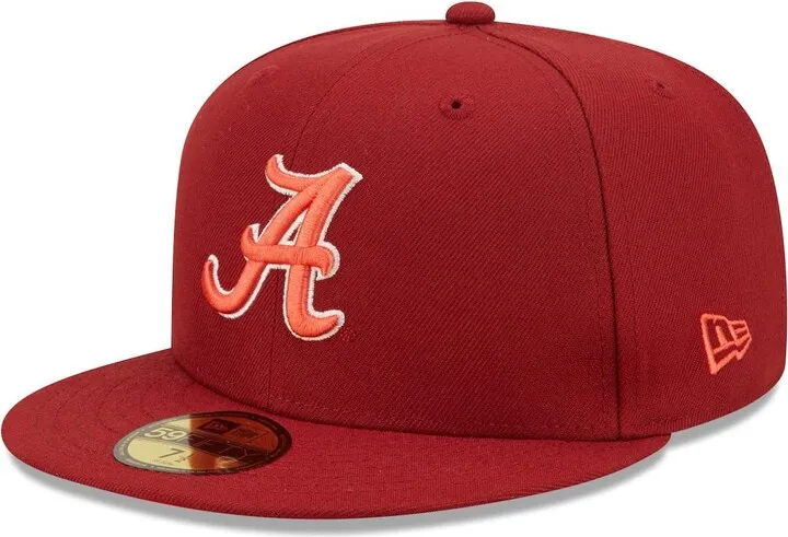 Men's New Era Crimson Alabama Crimson Tide Bright Undervisor 59FIFTY Fitted Hat