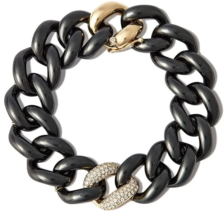 18kt Yellow Gold Ceramic Diamond Bracelet