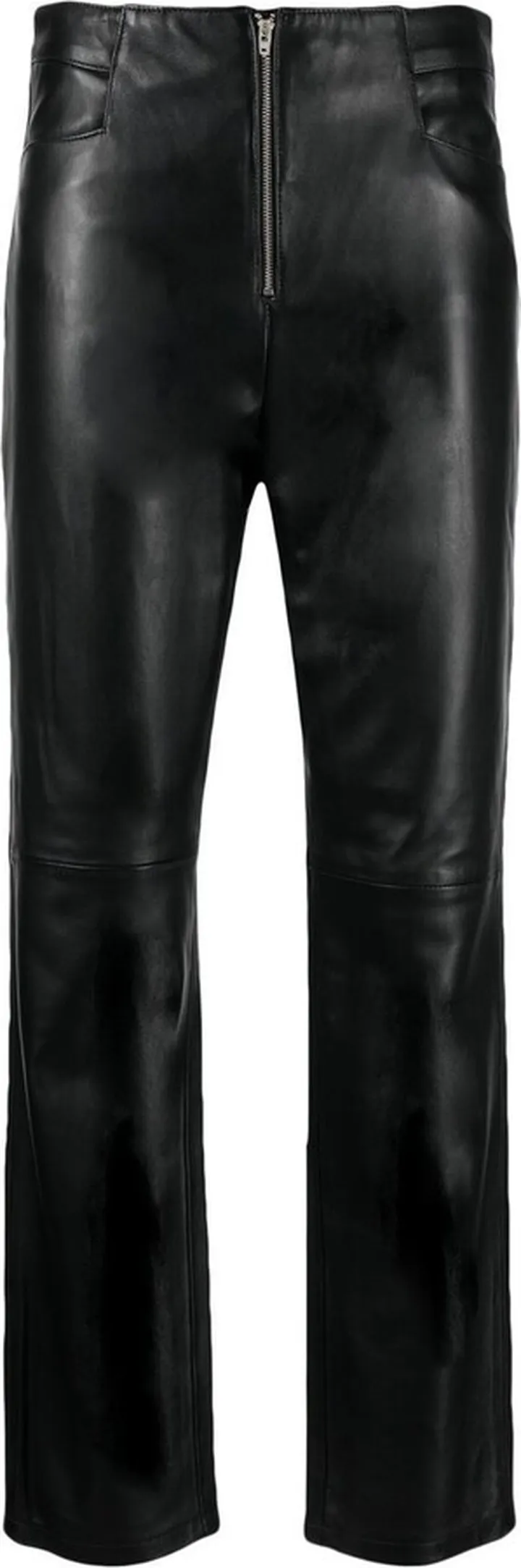 Black High Waist Leather Trousers