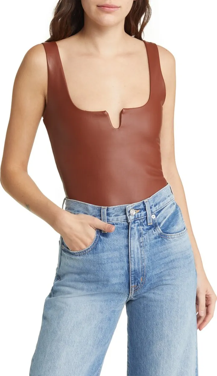 Neve Faux Leather Bodysuit