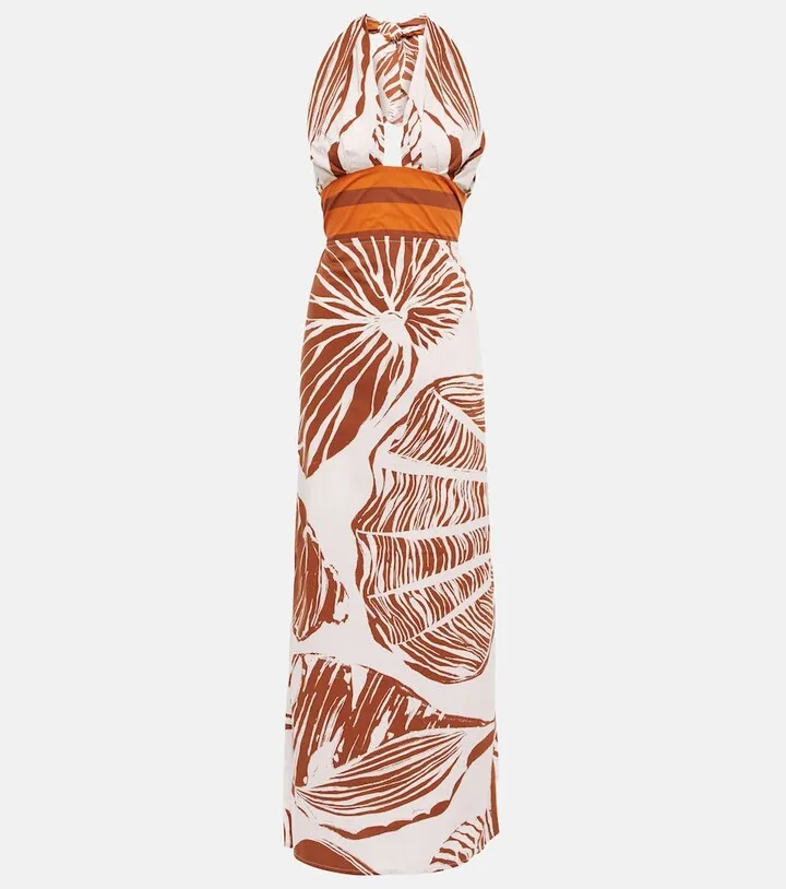 Una Concha En El Mar floral maxi dress