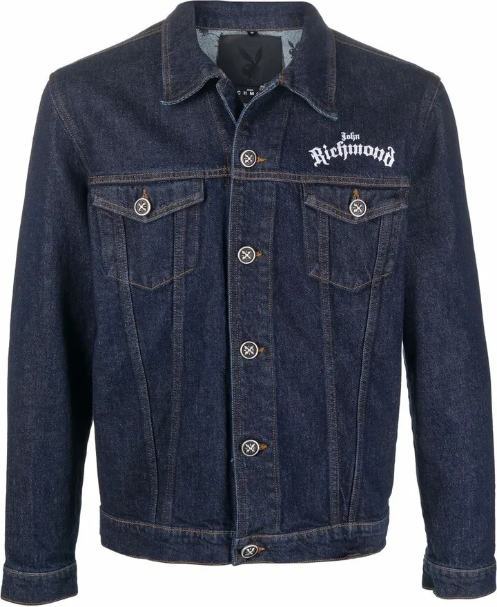 Playboy-print denim jacket