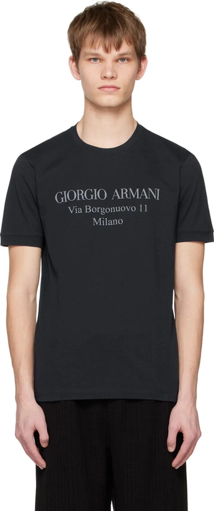 Giorgio Armani Navy Printed T-Shirt