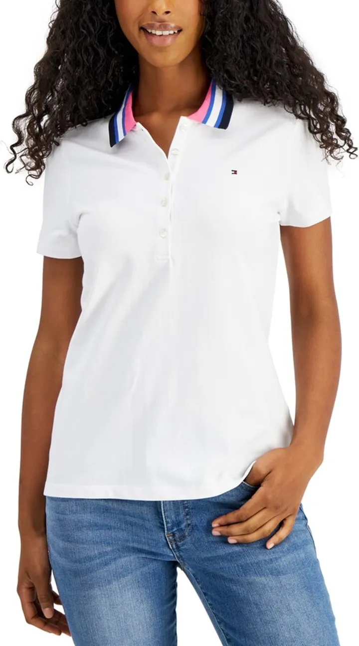 Tommy Hilfiger Women's Striped-Collar Polo