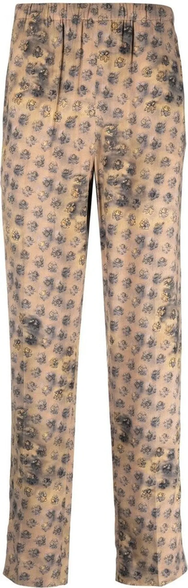 Floral-Print Straight-Leg Trousers