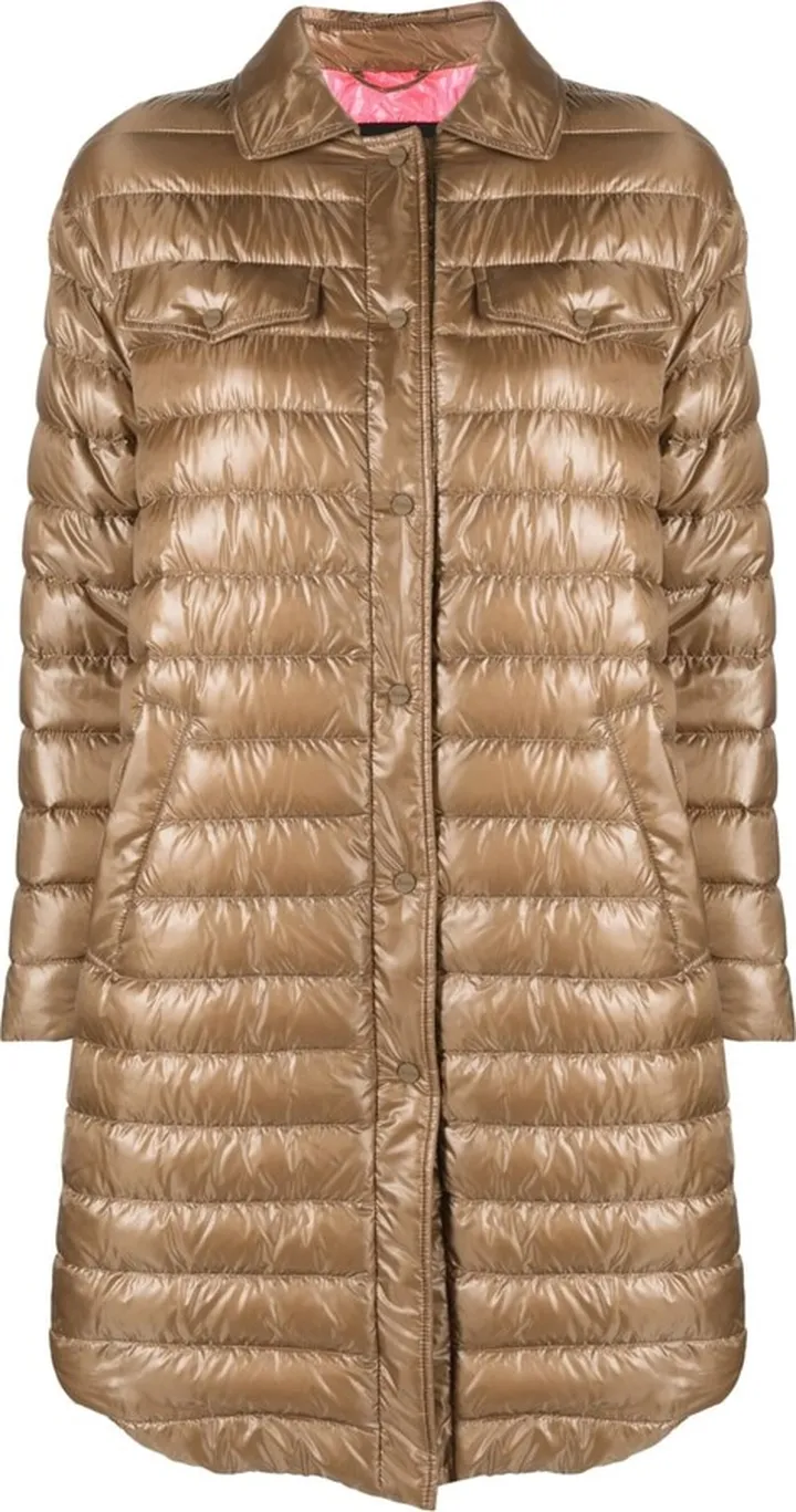Curved-Hem Puffer Coat