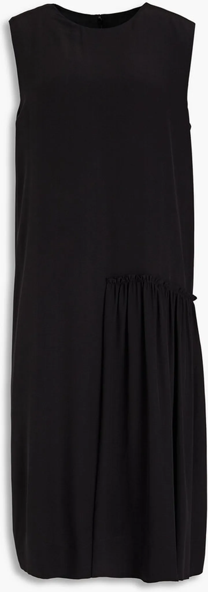 Gathered silk crepe de chine dress