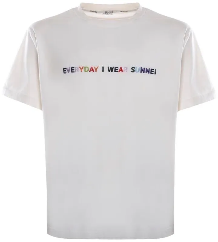 Sunnei Slogan Printed Crewneck T-Shirt