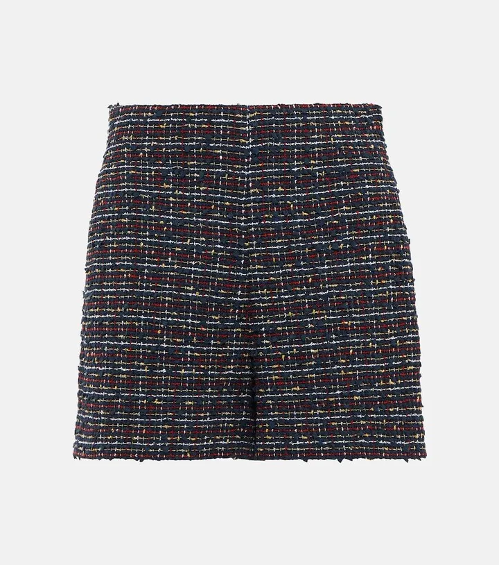 High-rise tweed shorts