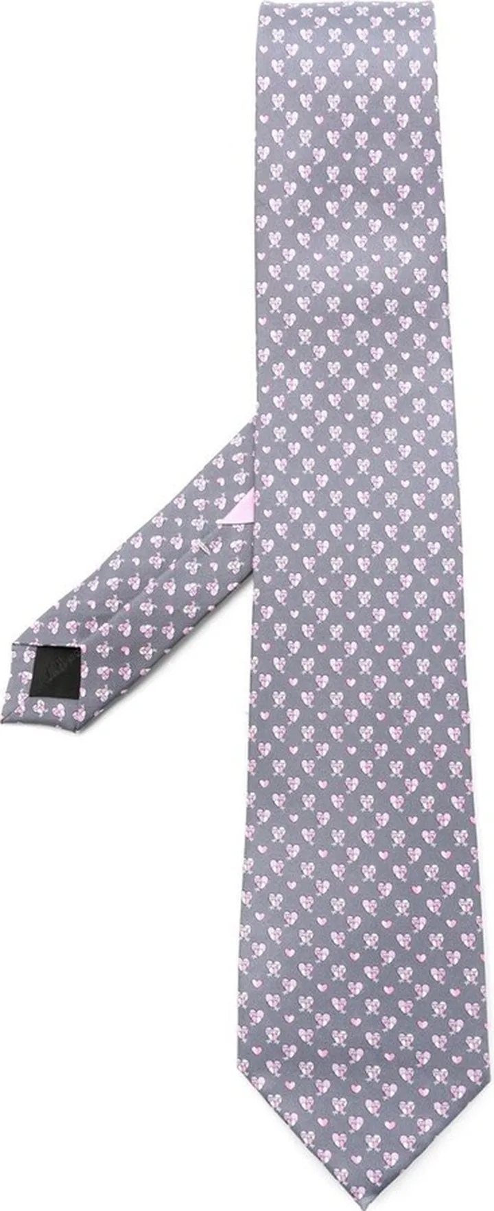 Heart Bird-Print Silk Tie