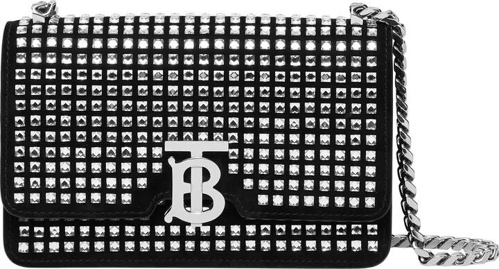 Mini TB Crystal Embellished Leather Crossbody Bag