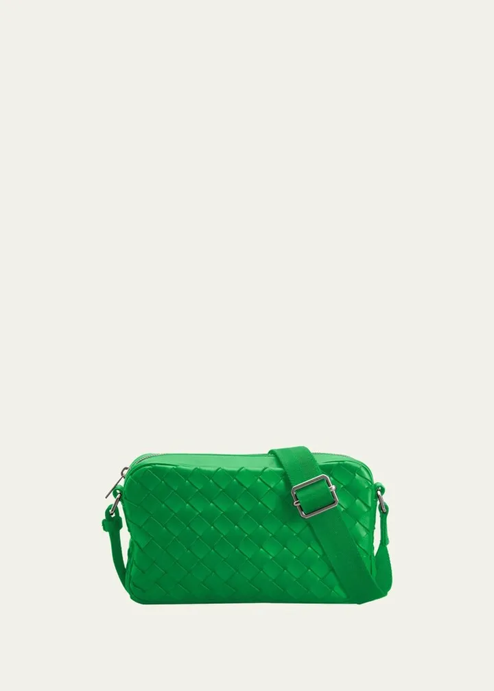Men's Intrecciato Leather Camera Crossbody Bag