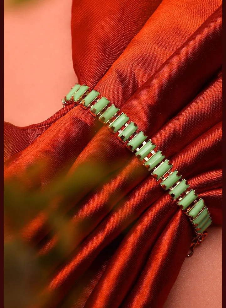 Gold Plated Party Designer Stone Bracelet For Women