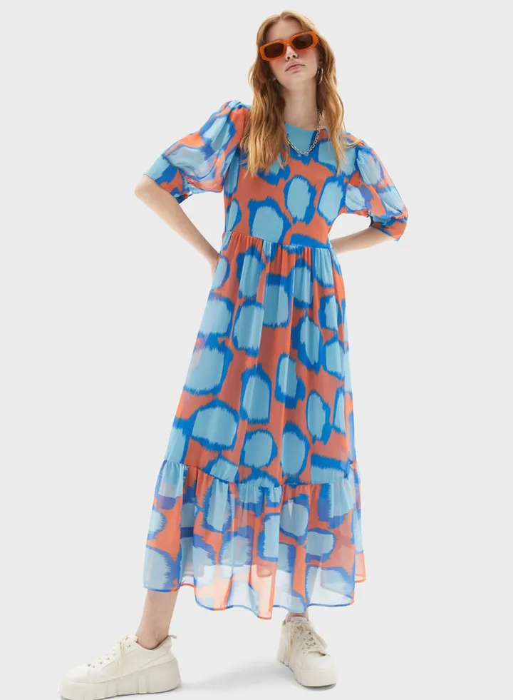 Printed Tiered Dress