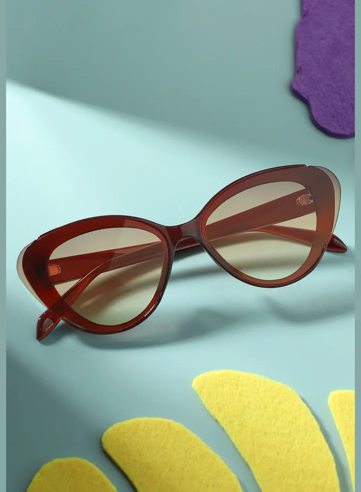 Polarized Polycarbonate Full Rim Cat Eye Sunglass For Women