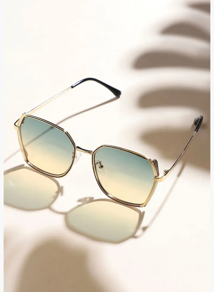 Polarized Alloy Full Rim Oversized Sunglass For Women