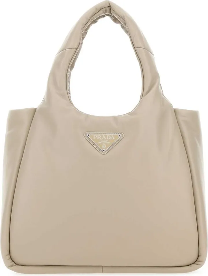 Prada Logo Plaque Top Handle Tote Bag